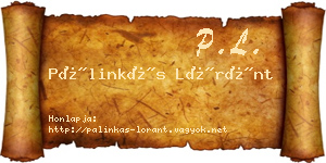 Pálinkás Lóránt névjegykártya