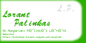 lorant palinkas business card